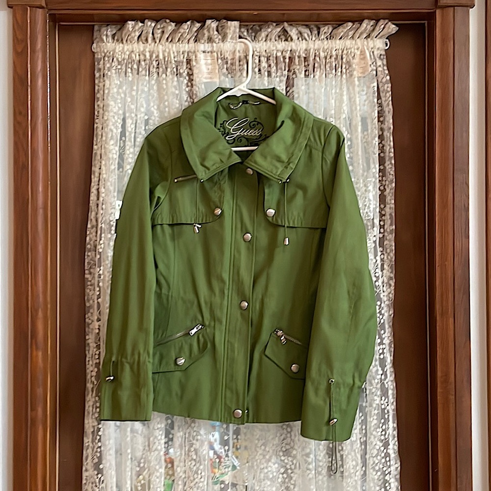 Guess, Green Cotton/Polyester Spring time Jacket - Women’s Small